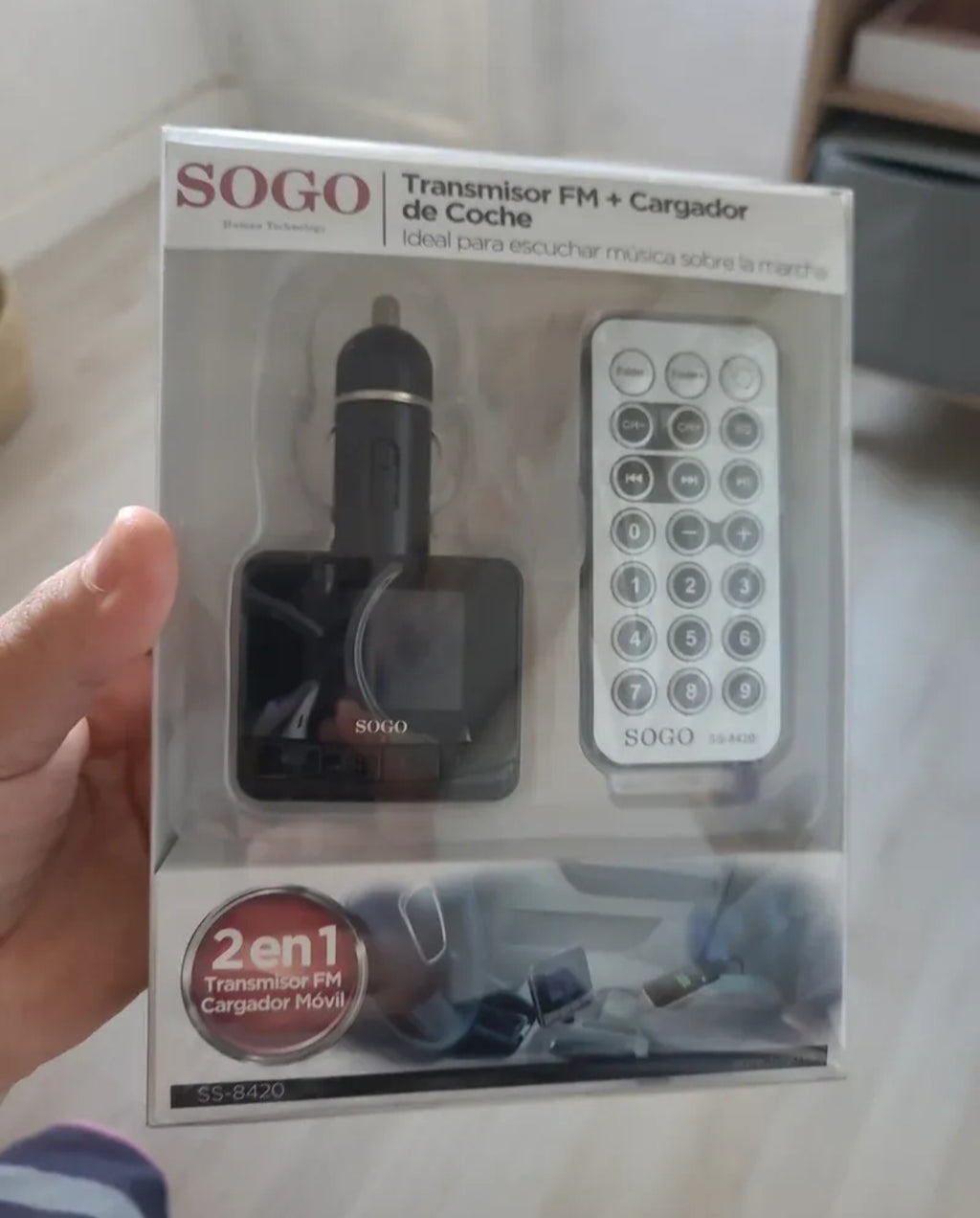 Transmisor FM Sogo + Cargador Coche