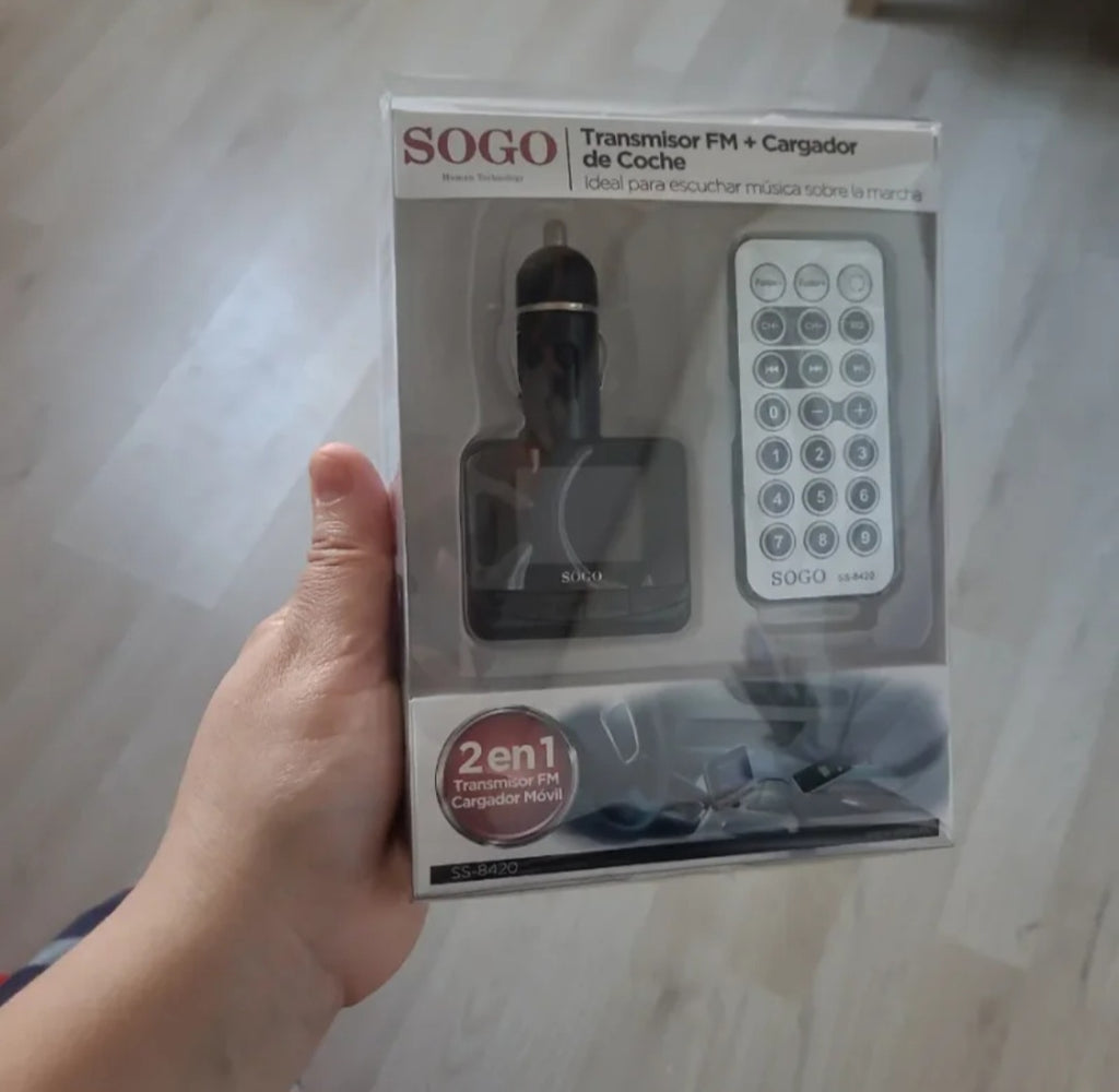 Transmisor FM Sogo + Cargador Coche